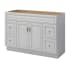 Sunny Wood Riley 48" Single Free Standing Vanity Cabinet Only - Less Vanity Top Fresh White with Dover Glaze